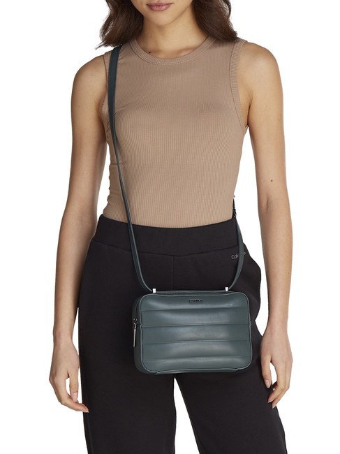 LINE QUILT Bolsa de hombro verde palma - Bolsos Mujer