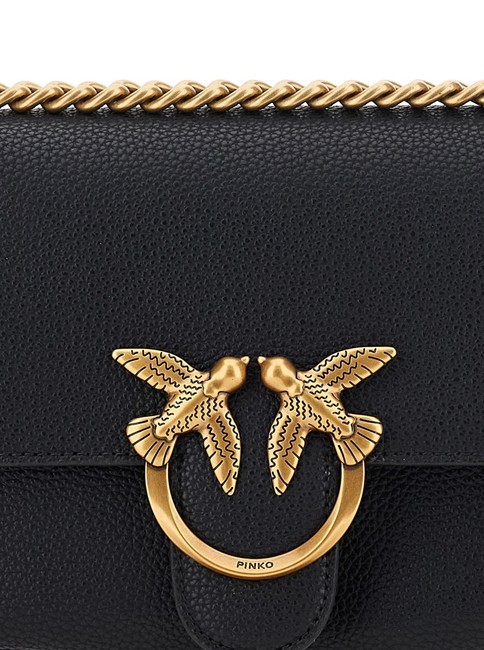 LOVE SOFT MINI Bolso de hombro/bandolera negro-oro antiguo - Bolsos Mujer