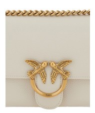 PINKO LOVE SOFT MINI Bolso de hombro/bandolera blanco seda-oro antiguo - Bolsos Mujer - 4