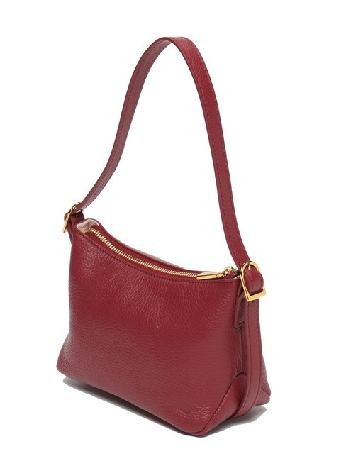 CHERRY Bolso bandolera peque&ntilde;o de piel rojo granate - Bolsos Mujer