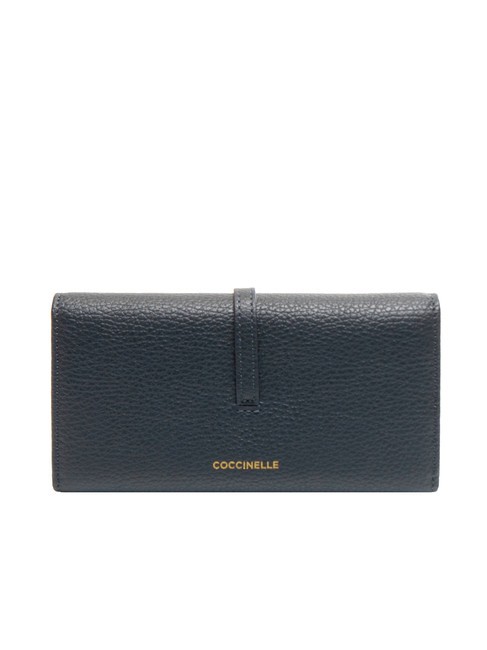 CHERRY Cartera grande de piel, 12 cc. azul medianoche - Carteras Mujer