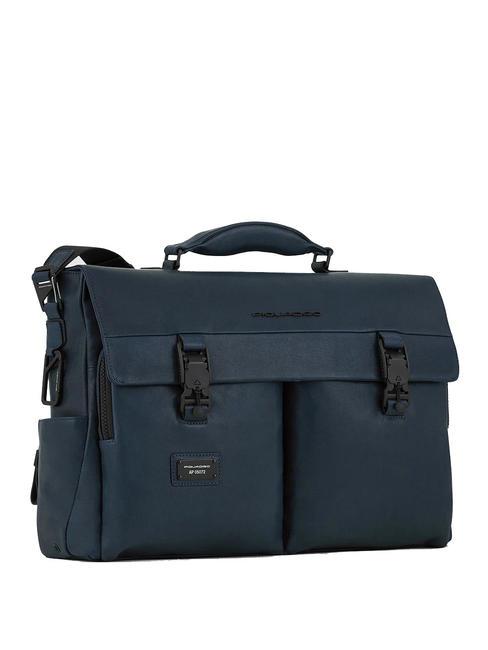 CAMPIONARIO - HARPER Malet&iacute;n para port&aacute;til de 15,6", en piel azul - Maletines de Trabajo
