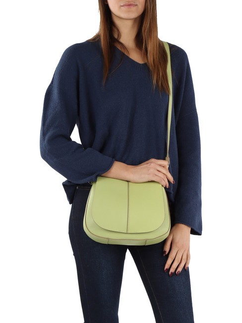 HELENA ROUND Bolso de piel con doble bandolera. inmaduro - Bolsos Mujer