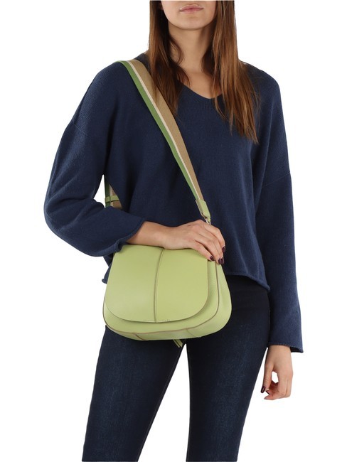 HELENA ROUND Bolso de piel con doble bandolera. inmaduro - Bolsos Mujer