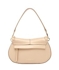 GIANNI CHIARINI HELENA ROUND Bolso de piel con solapa crema - Bolsos Mujer - 3
