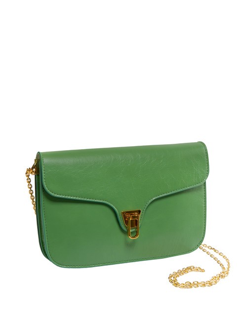 BEAT ROCK Bolso con solapa en piel agrietada menta - Bolsos Mujer