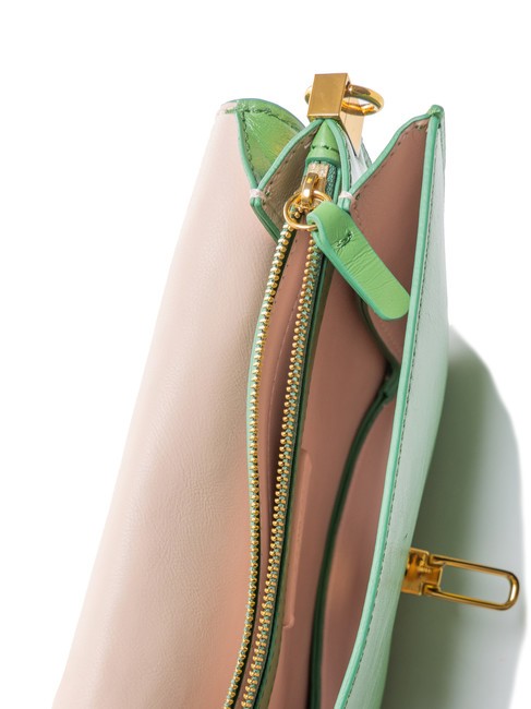 BEAT ROCK Bolso con solapa en piel agrietada menta - Bolsos Mujer