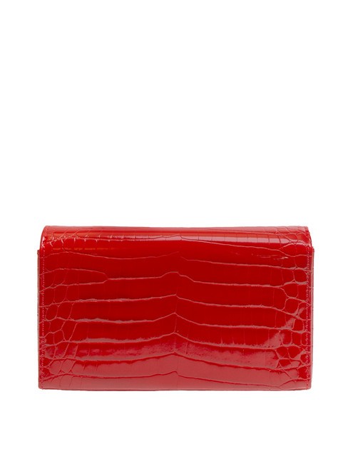 SHINY CROCO Bolso de mano con bandolera met&aacute;lica ROJO - Bolsos Mujer