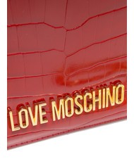 LOVE MOSCHINO SHINY CROCO Bolso de mano con bandolera met&aacute;lica ROJO - Bolsos Mujer - 3