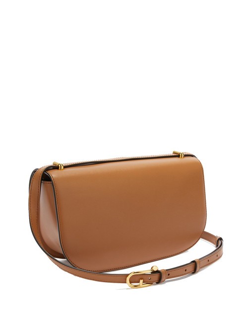 SFERA Bolso bandolera de piel con solapa brandy - Bolsos Mujer