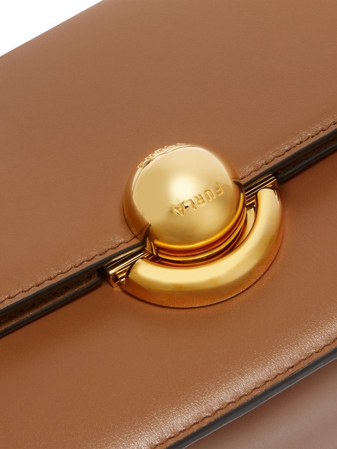 SFERA Bolso bandolera de piel con solapa brandy - Bolsos Mujer