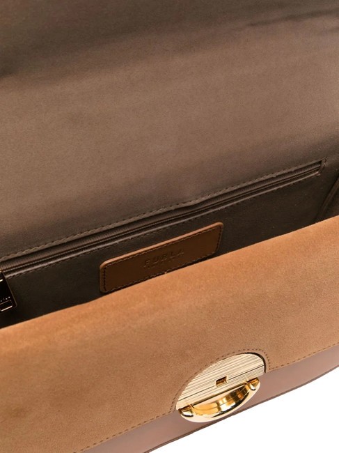 SFERA Bolso bandolera de piel con solapa brandy - Bolsos Mujer