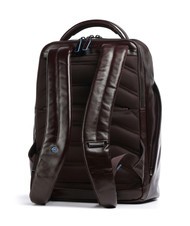 PIQUADRO BLUE SQUARE Mochila de piel, soporte para portátil de 14" CAOBA - Mochilas para portátil - 2