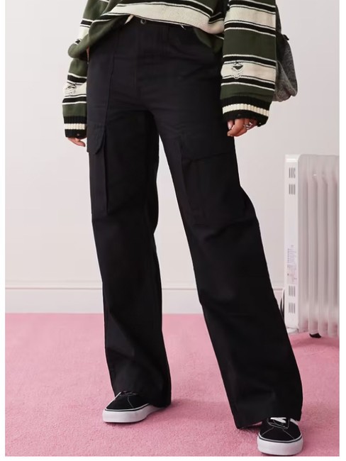 ARROYO WIDE LEG Pantalones cargo anchos negro - Pantalones de mujer