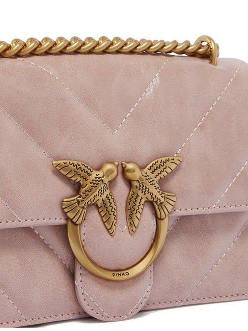 LOVE ONE MINI Bolso mini piel serraje oro antiguo en polvo - Bolsos Mujer