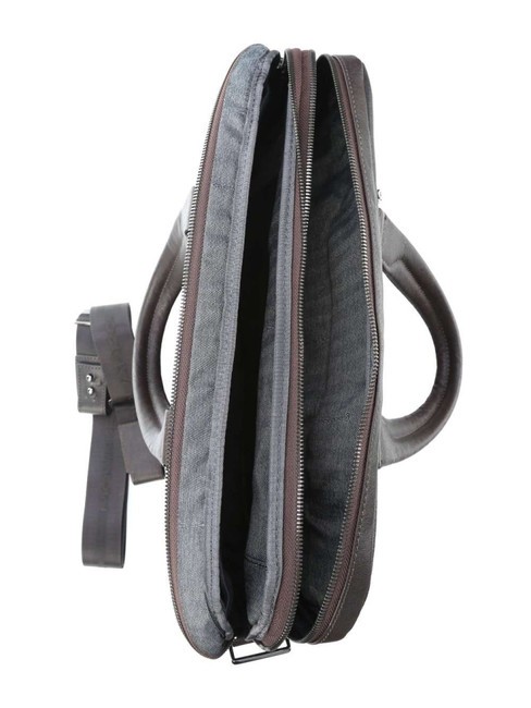 CAMPIONARIO - BLACK SQUARE Malet&iacute;n de piel para port&aacute;til de 15,6" MORO - Maletines de Trabajo