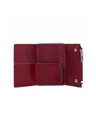 PIQUADRO BLUE SQUARE Cartera de piel con sistema corredero ROJO - Carteras Hombre - 2