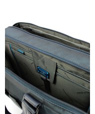 PIQUADRO Maletin P16, para portátil 15.6"- iPad 10,5" CHEVRON AZUL - Maletines de Trabajo - 5
