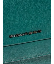 PIQUADRO CAMPIONARIO -  TALLIN Malet&iacute;n messenger de piel para pc 14" VERDE - Maletines de Trabajo - 3