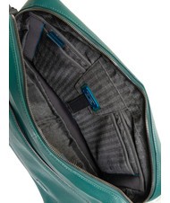 PIQUADRO CAMPIONARIO -  TALLIN Malet&iacute;n messenger de piel para pc 14" VERDE - Maletines de Trabajo - 5