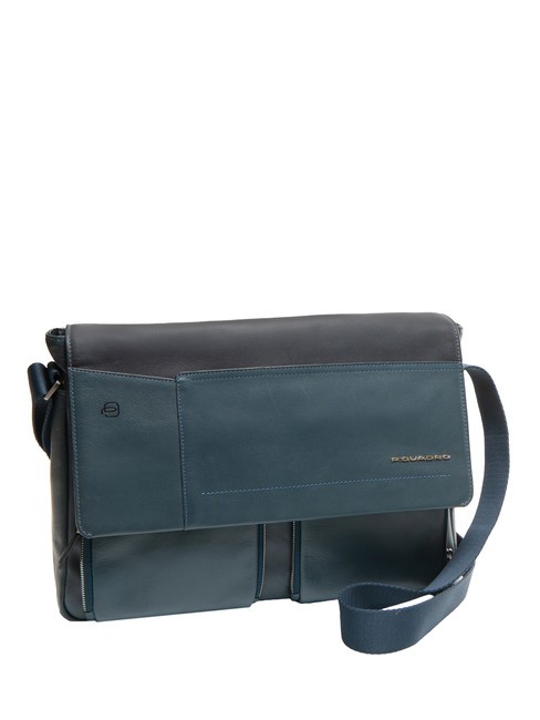 CAMPIONARIO - CARY Bandolera de piel, soporte para port&aacute;til de 13" azul - Maletines de Trabajo