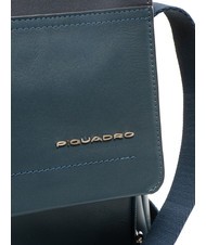 PIQUADRO CAMPIONARIO - CARY Bandolera de piel, soporte para port&aacute;til de 13" azul - Maletines de Trabajo - 3