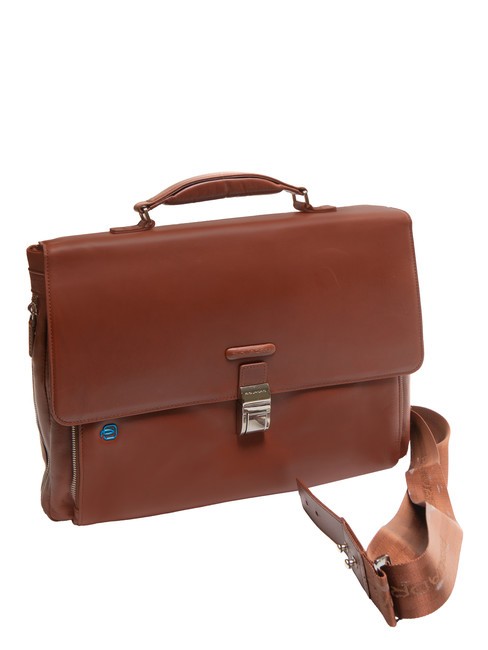 CAMPIONARIO - BLUE SQUARE OUT Malet&iacute;n de piel para port&aacute;til de 15" BROWN - Maletines de Trabajo