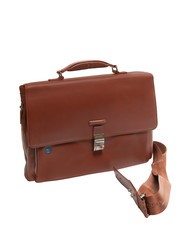 PIQUADRO CAMPIONARIO - BLUE SQUARE OUT Malet&iacute;n de piel para port&aacute;til de 15" BROWN - Maletines de Trabajo - 2