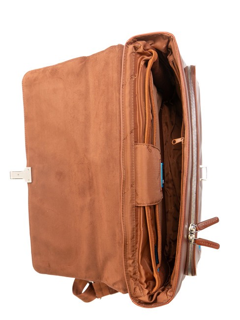 CAMPIONARIO - BLUE SQUARE OUT Malet&iacute;n de piel para port&aacute;til de 15" BROWN - Maletines de Trabajo