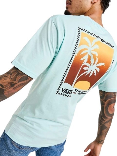 ISLAND BOX Camiseta de algodón con estampado resplandor azul - camiseta