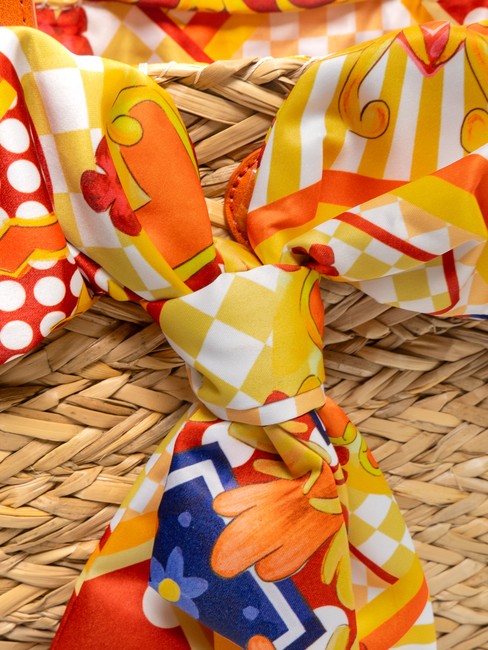 JAVA Bolso de playa mediano de paja naranja - Bolsos Mujer