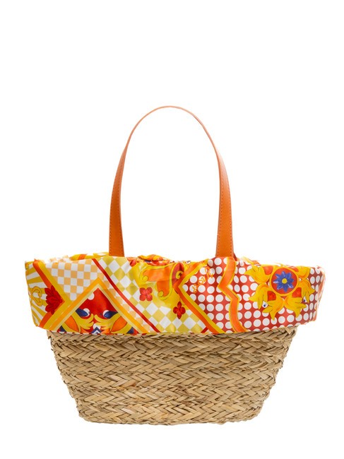 JAVA Bolso de playa mediano de paja naranja - Bolsos Mujer
