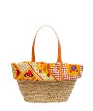 YNOT JAVA Bolso de playa mediano de paja naranja - Bolsos Mujer - 4