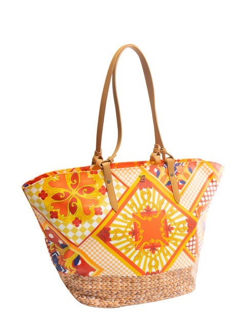 SICILY Bolsa de compras de playa grande naranja - Bolsos Mujer