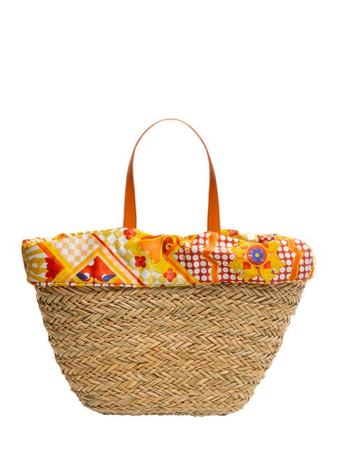 JAVA Bolso de playa grande de paja naranja - Bolsos Mujer