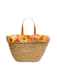 YNOT JAVA Bolso de playa grande de paja naranja - Bolsos Mujer - 3