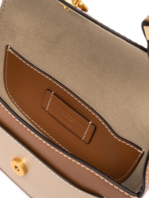 ISA Bolso de piel con solapa, al hombro crema de caramelo - Bolsos Mujer