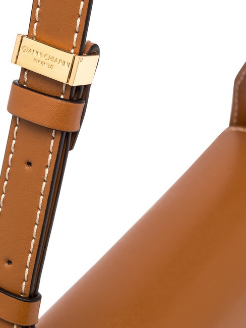 ISA Bolso de piel con solapa, al hombro crema de caramelo - Bolsos Mujer