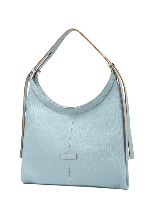 NORMA Bolso hobo de piel al hombro cielo - Bolsos Mujer