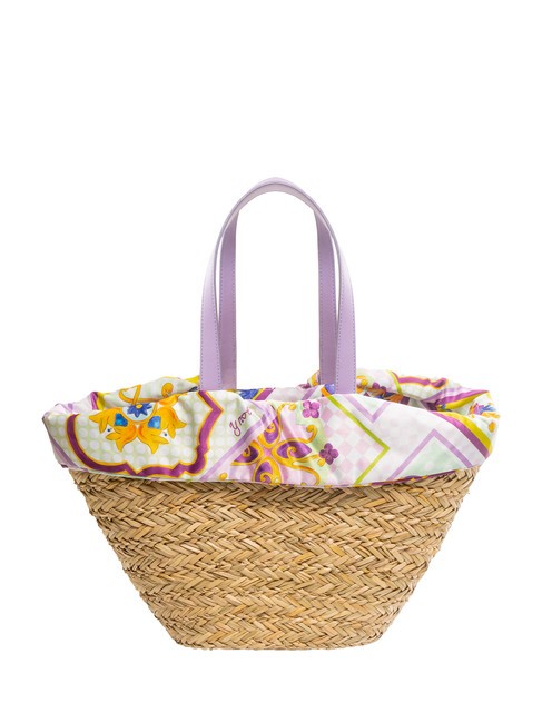 JAVA Bolso de playa grande de paja púrpura - Bolsos Mujer