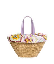 YNOT JAVA Bolso de playa grande de paja púrpura - Bolsos Mujer - 4