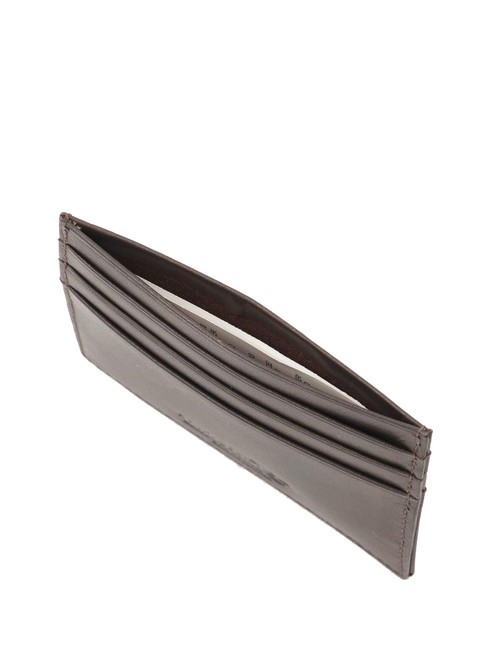 TB Tarjetero plano de piel marrón oscuro - Carteras Hombre