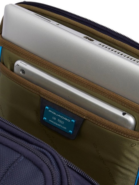 BRIEF 2 Mochila tipo duffle de piel y tejido azul - Mochilas para port&aacute;til