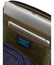 PIQUADRO BRIEF 2 Mochila tipo duffle de piel y tejido azul - Mochilas para port&aacute;til - 5