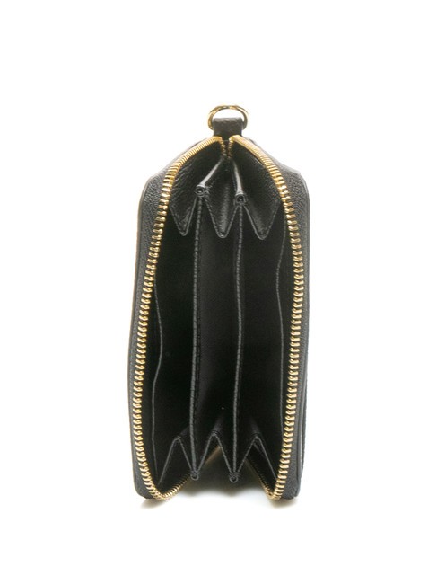 GARDENIA Cartera pequeña de piel con cremallera negro - Carteras Mujer