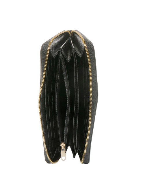 GARDENIA Cartera grande de piel con cremallera negro - Carteras Mujer