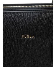 FURLA GARDENIA Bolso de mano de piel con estampado Andrómeda negro - Bolsos Mujer - 5