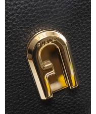 FURLA GARDENIA Bolso porta cámara de piel con estampado keria tonos negro+hielo - Bolsos Mujer - 5