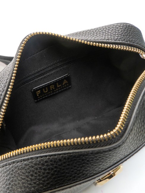 GARDENIA Bolso porta cámara de piel con estampado keria tonos negro+hielo - Bolsos Mujer