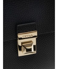 FURLA GLENN Bolso Saddle de piel con estampado keria negro - Bolsos Mujer - 5